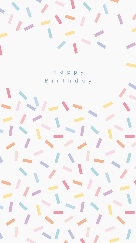 Online birthday greeting template psd with confetti sprinkle background