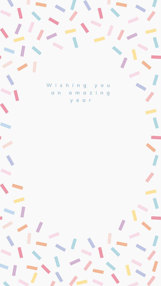 Online birthday greeting template psd with confetti sprinkle frame