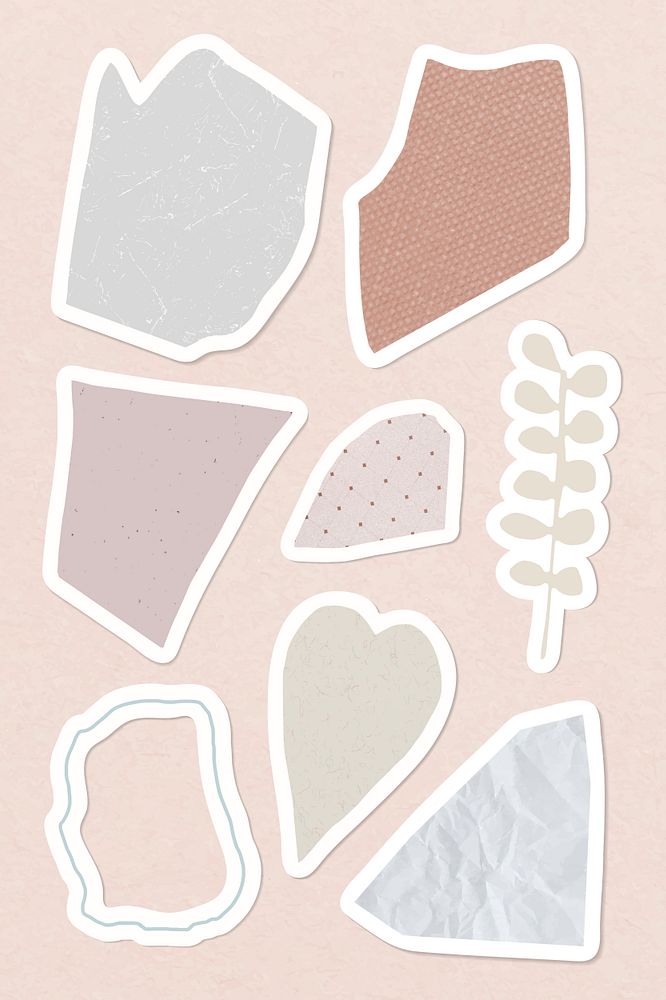 Abstract pastel badge sticker set vector