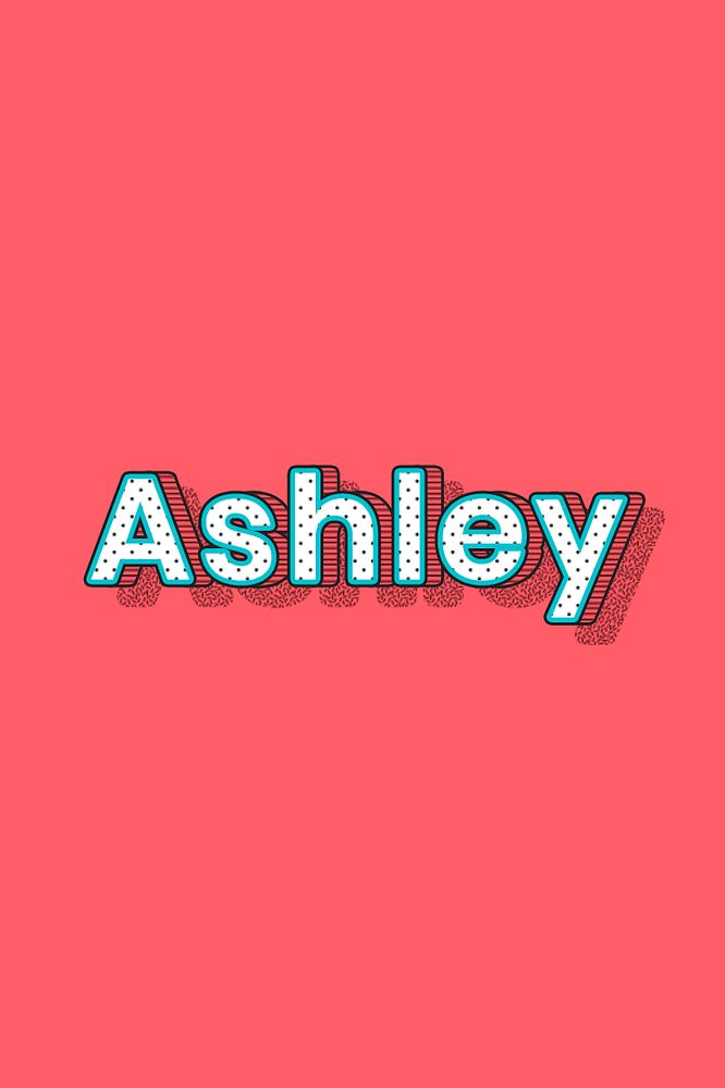 Ashley name halftone word psd typography