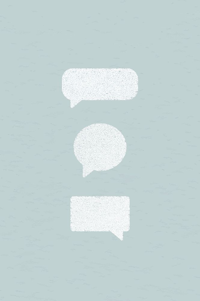 Textured speech bubble set vector