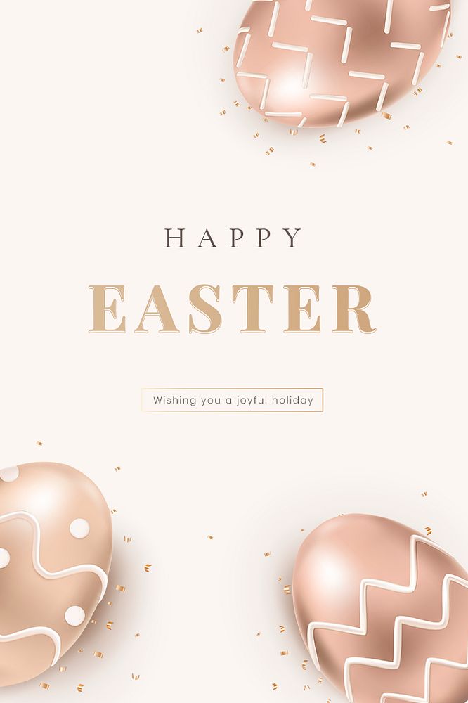 Happy Easter editable template psd with eggs and greetings holidays celebration social banner