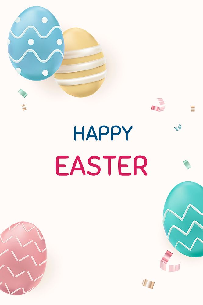 Happy Easter editable template psd colorful eggs festival celebration greeting social banner
