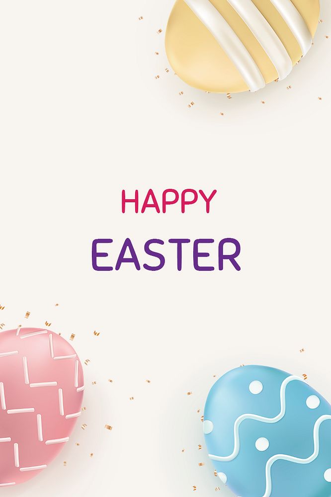 Happy Easter editable template psd colorful eggs festival celebration greeting social banner