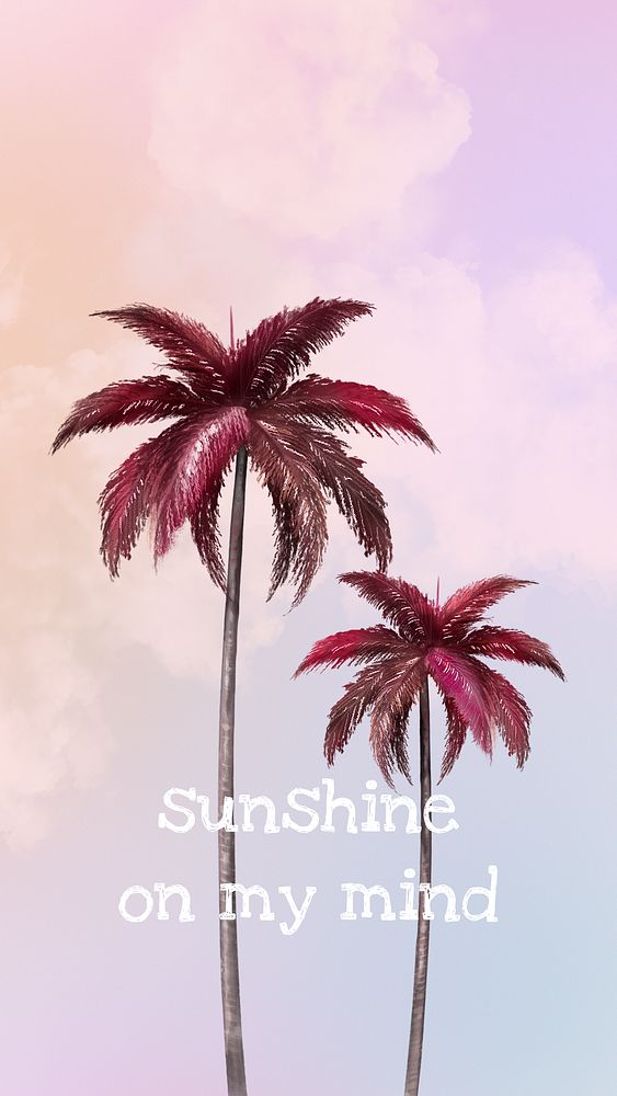 Aesthetic palm tree psd template for social media story