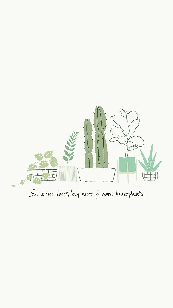 Plant lover quote template psd doodle for social media