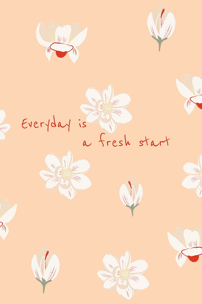 Feminine floral banner template psd magnolia illustration with inspirational quote