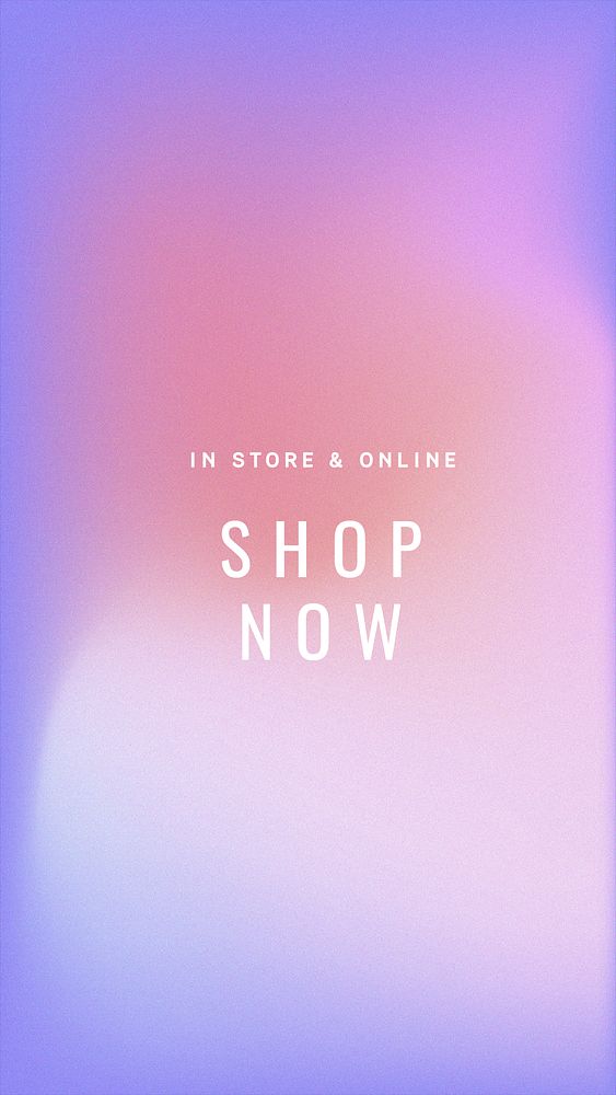 In store & online shop now marketing banner psd gradient blur template