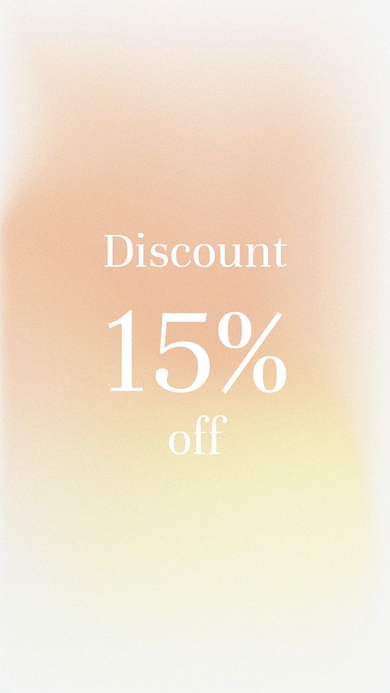 Psd discount 15% off sale banner gradient blur template