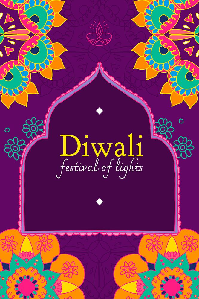 Diwali festival of lights template psd