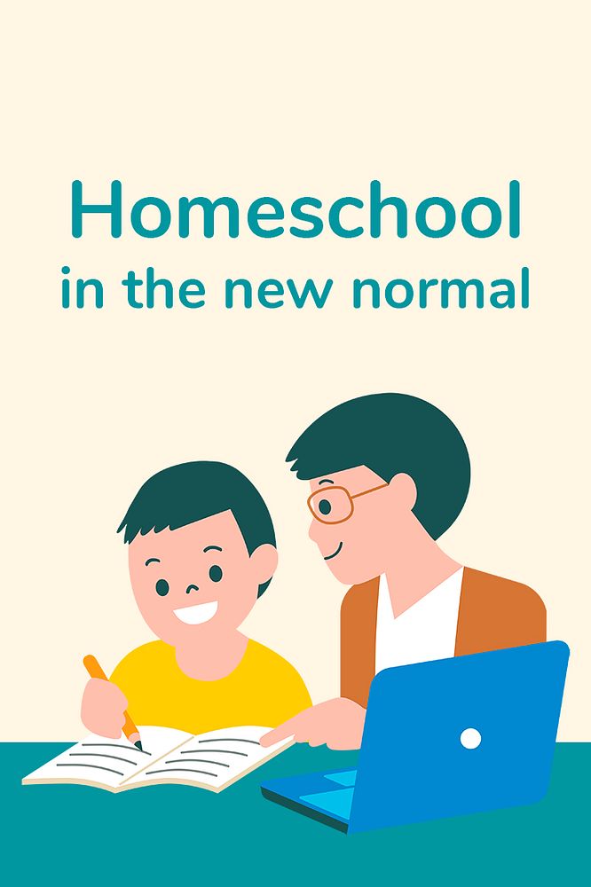 Homeschool editable template psd education in new normal