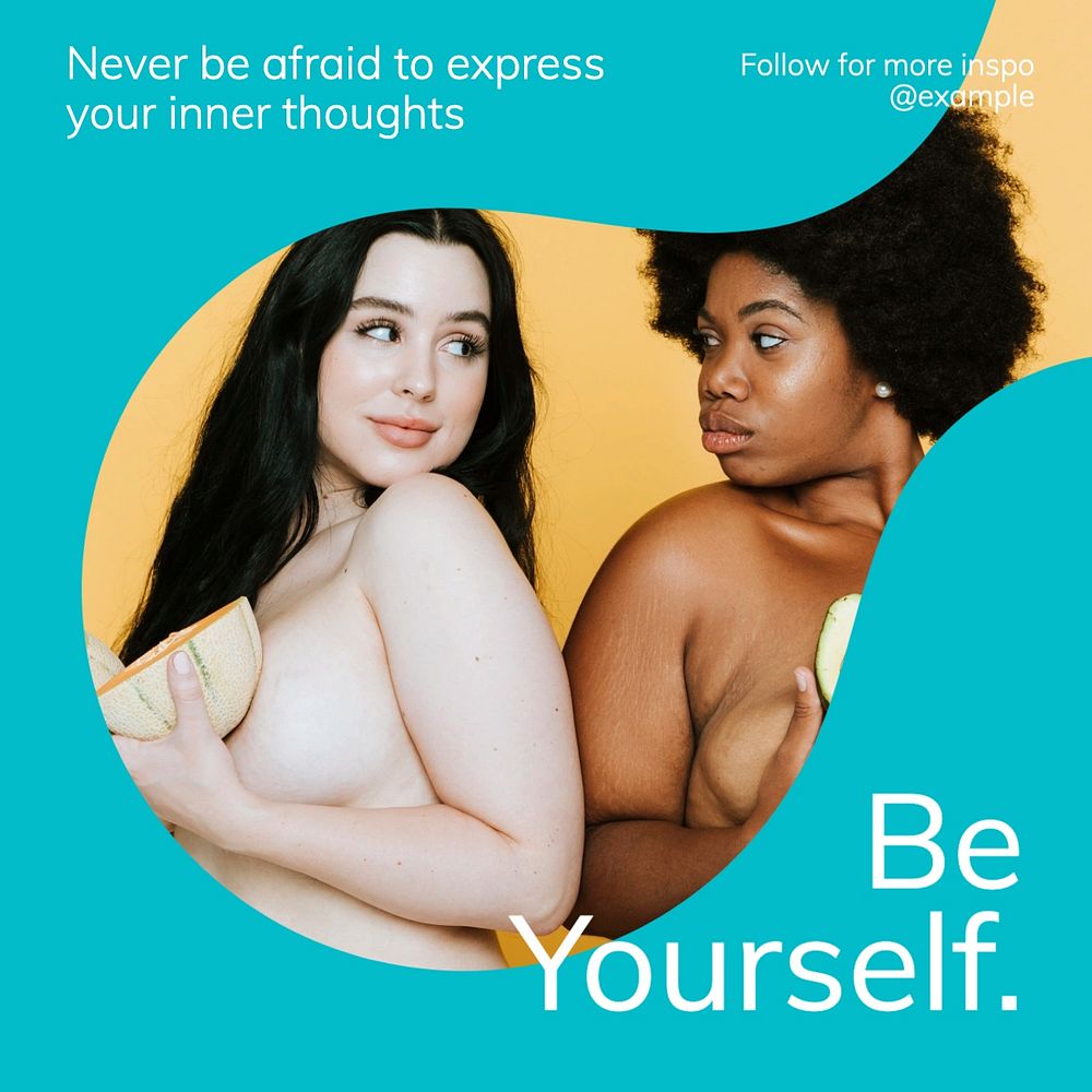 Be yourself Instagram post template, editable text