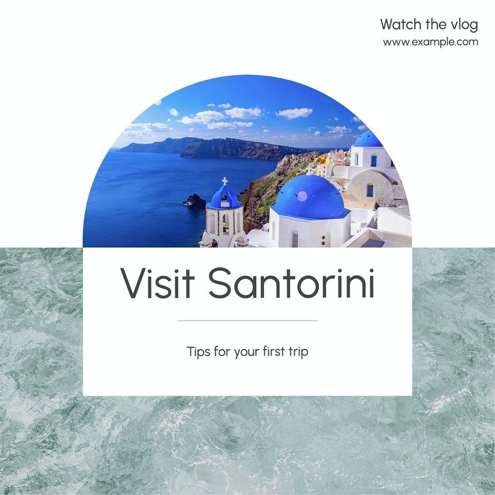 Visit Santorini Instagram post template