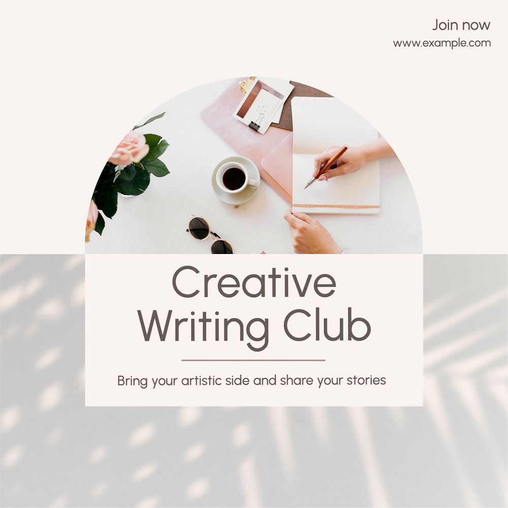 Creative writing club Instagram post template