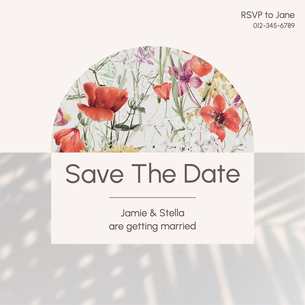 Save the date Instagram post template