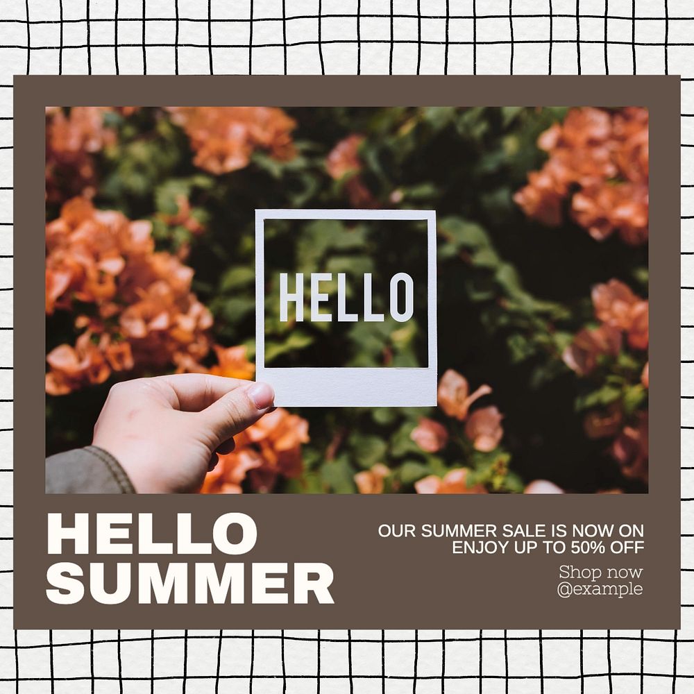 Summer sale Facebook post template, editable design