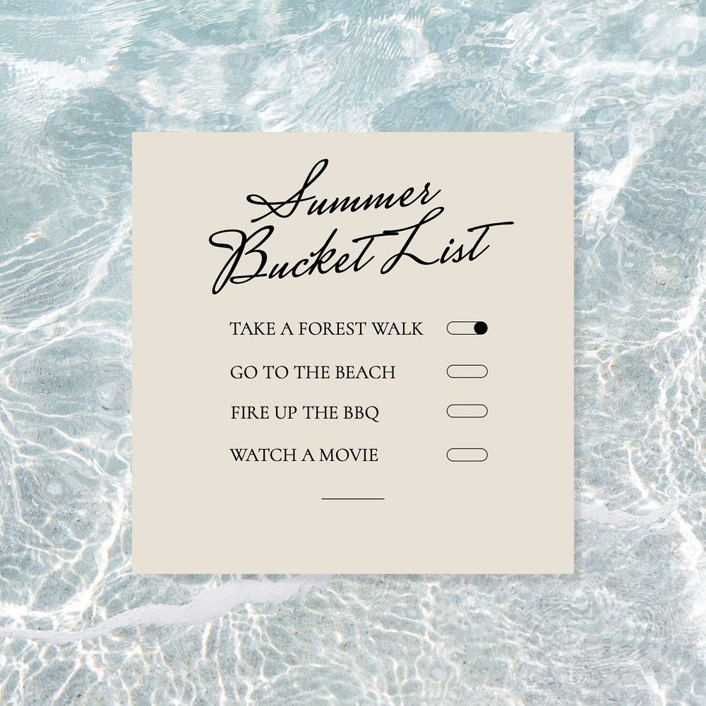 Summer bucket list Instagram post template