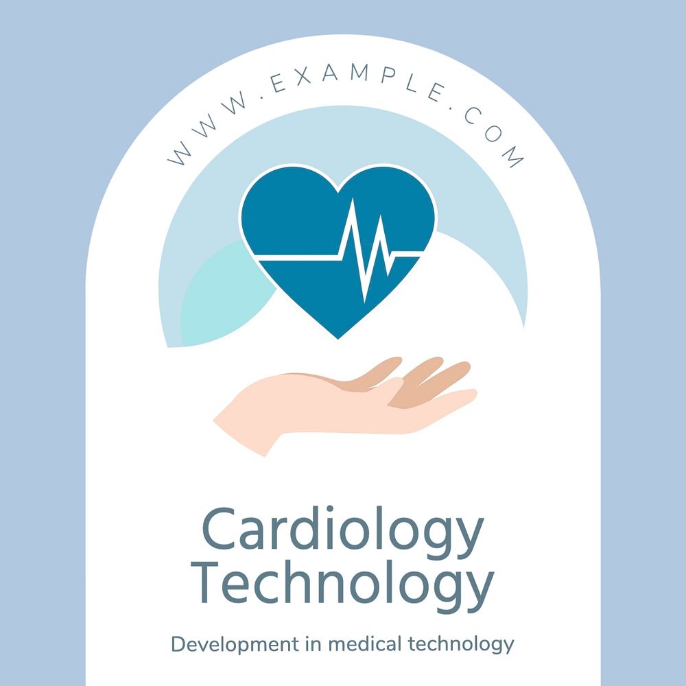 Cardiology technology Facebook post template, editable design