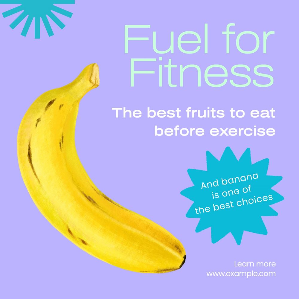 Fruit for fitness Facebook post template, editable design