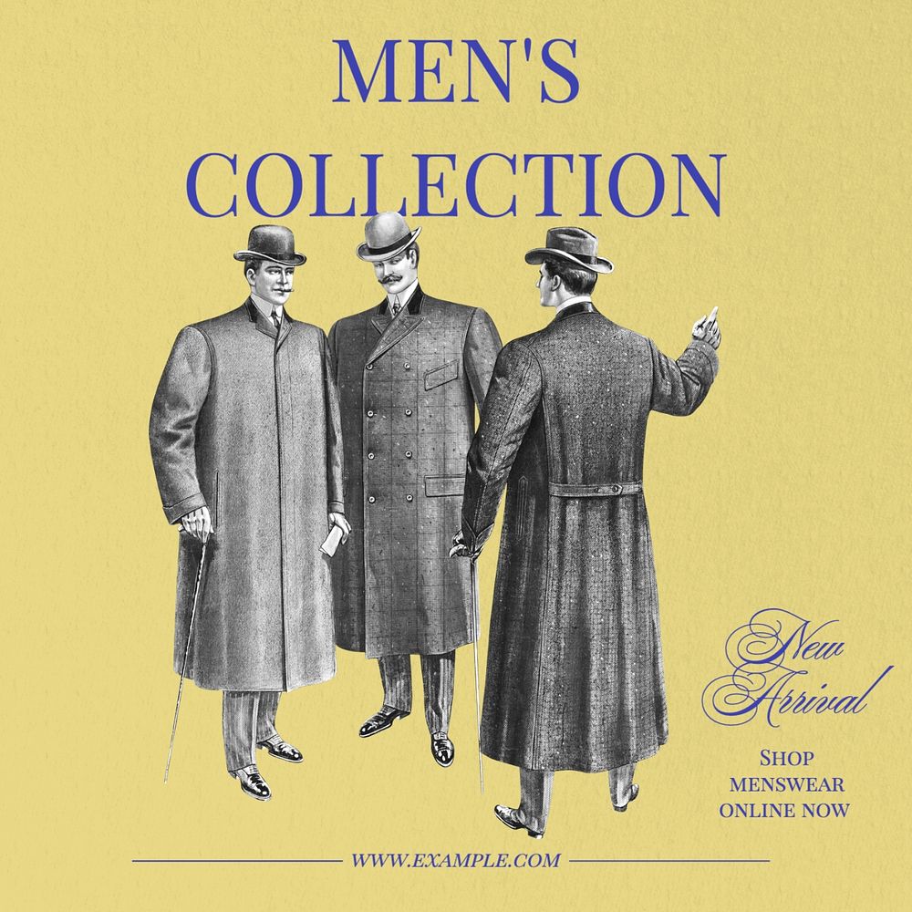 Men's collection Instagram post template, editable social media design