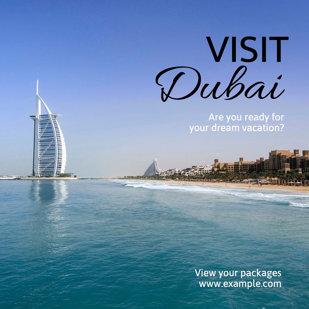 Dubai travel Instagram post template