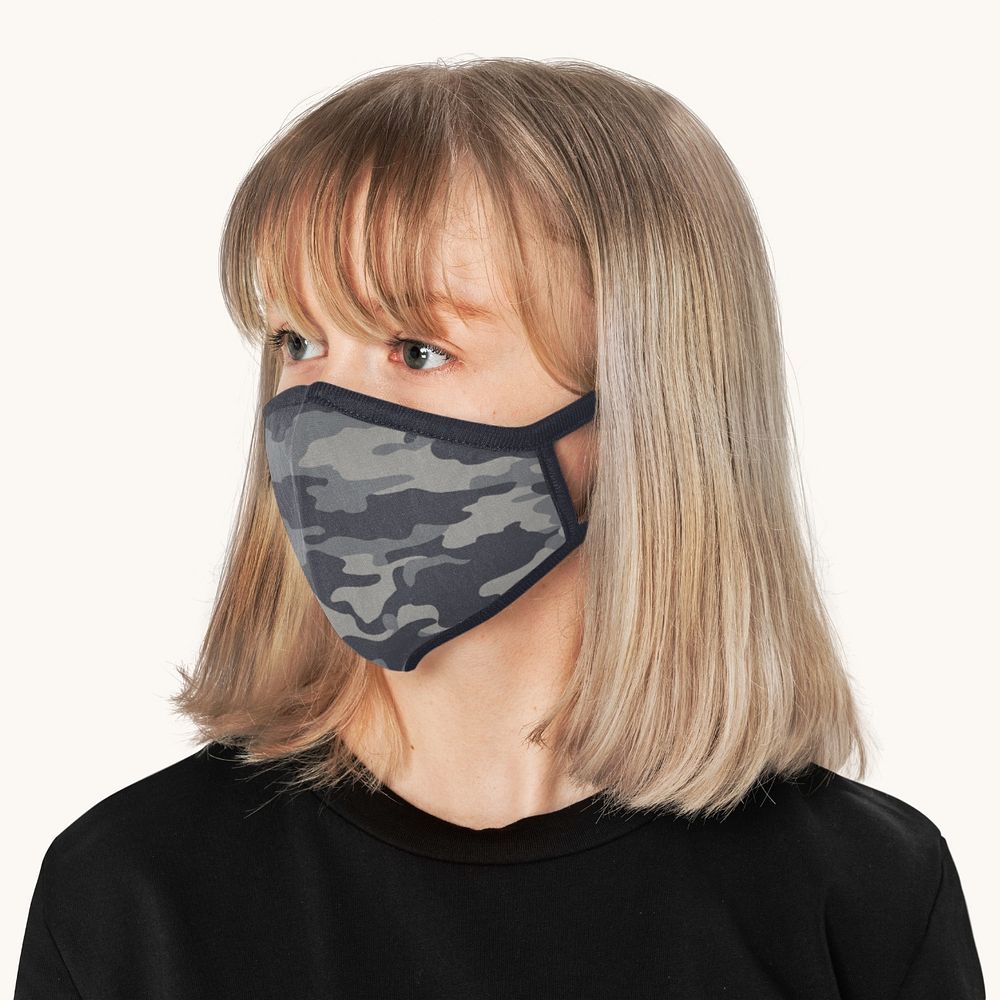 Fabric face mask editable mockup