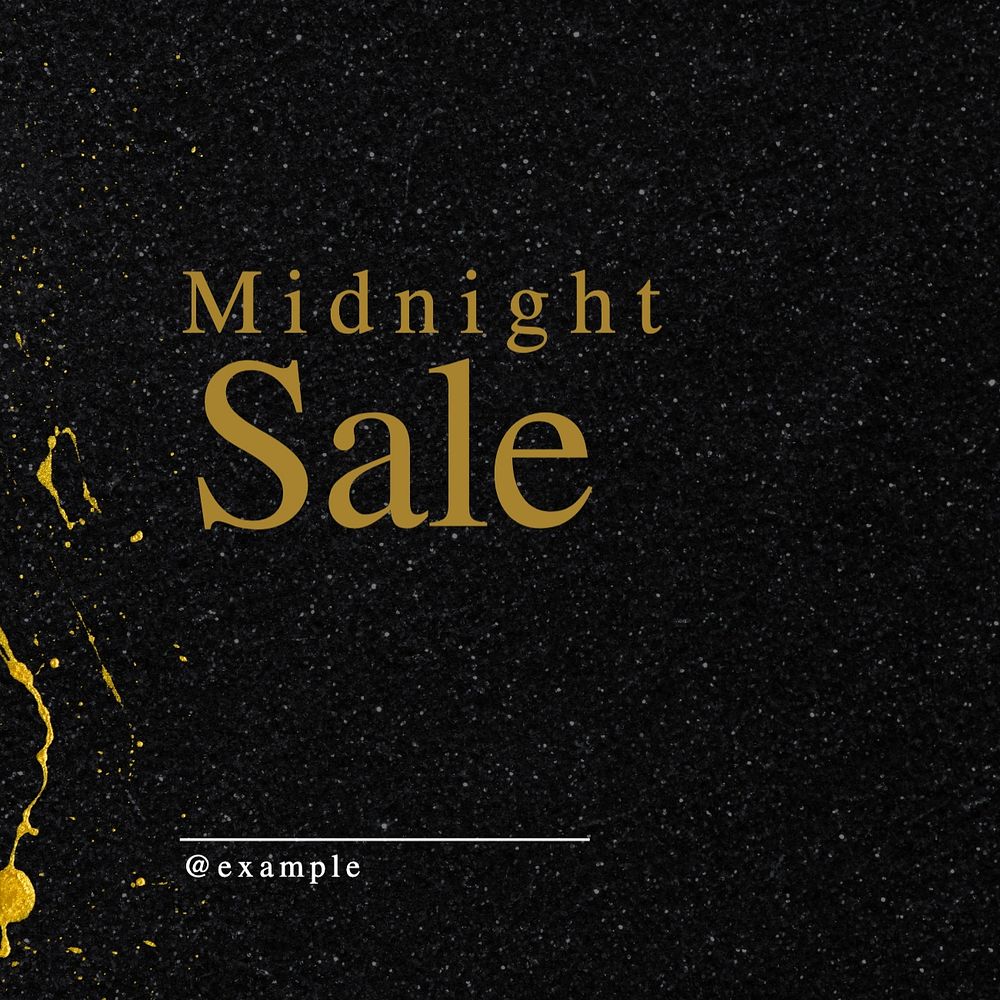 Midnight sale Instagram post template, editable text