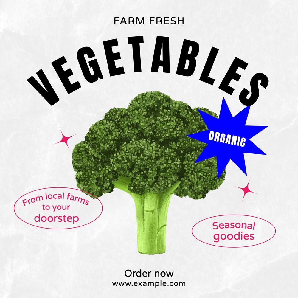 Farm fresh vegetables Facebook post template, editable design