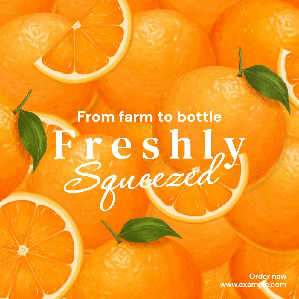 Fresh juice Facebook post template, editable design