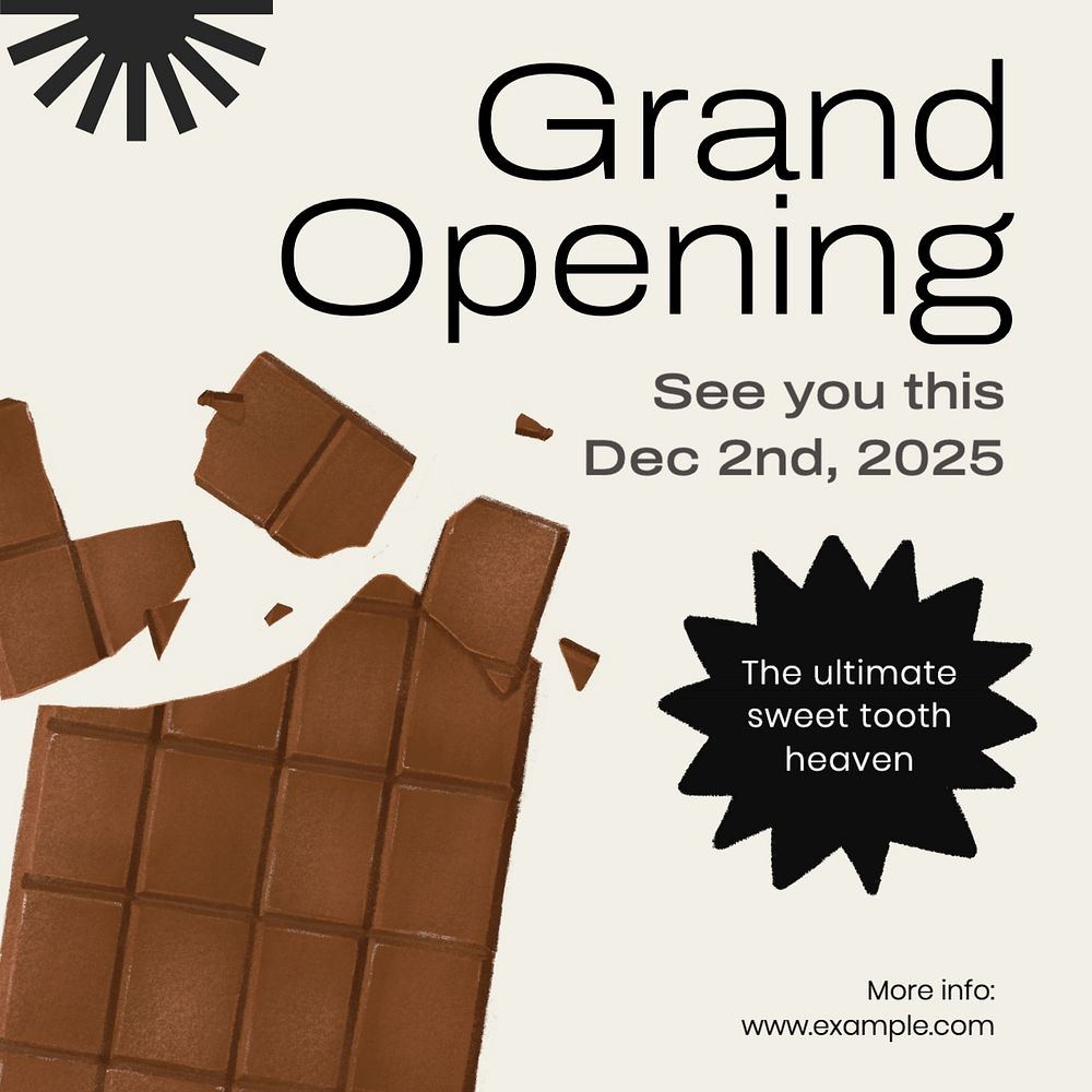 Grand opening Facebook post template, editable design