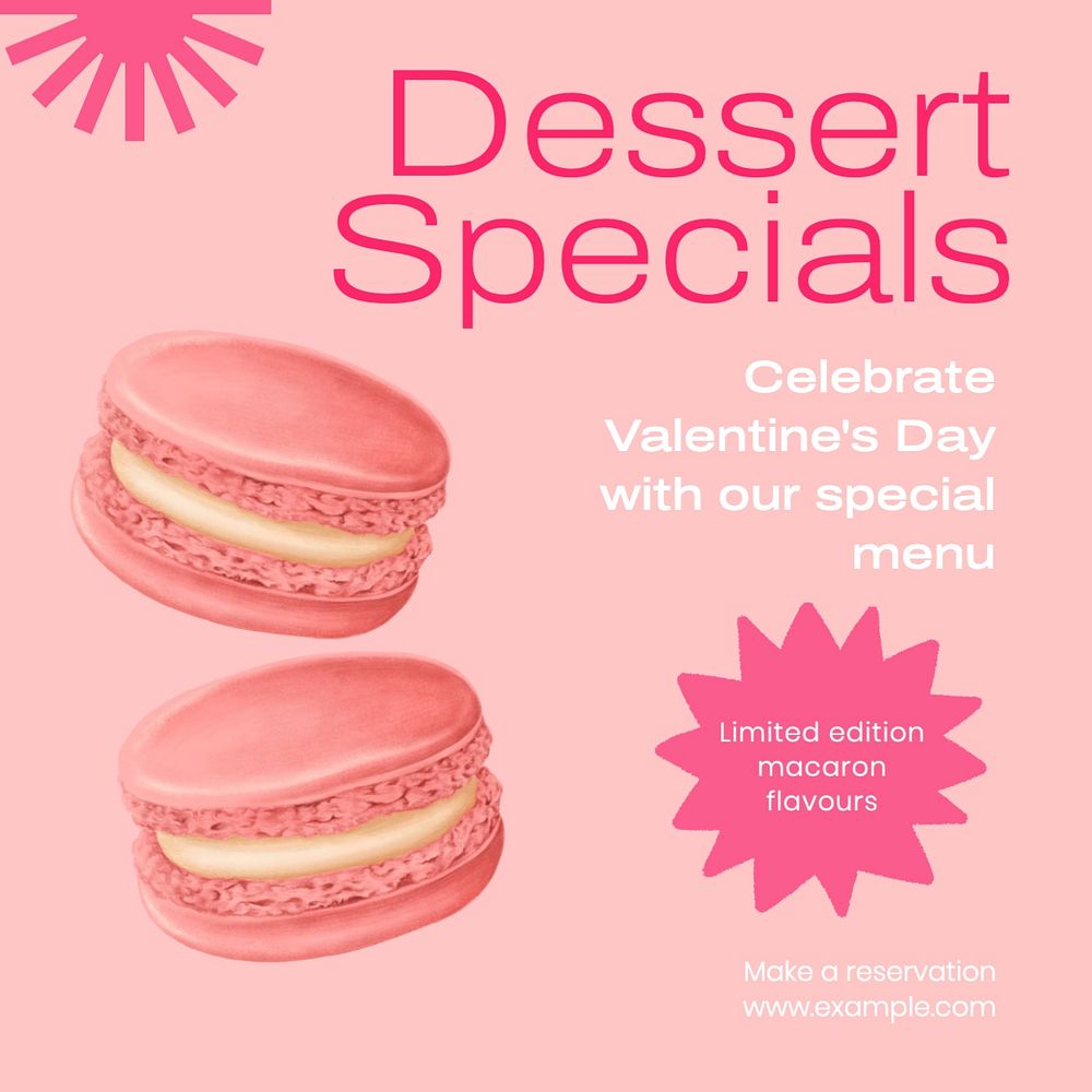 Dessert specials Facebook post template, editable design