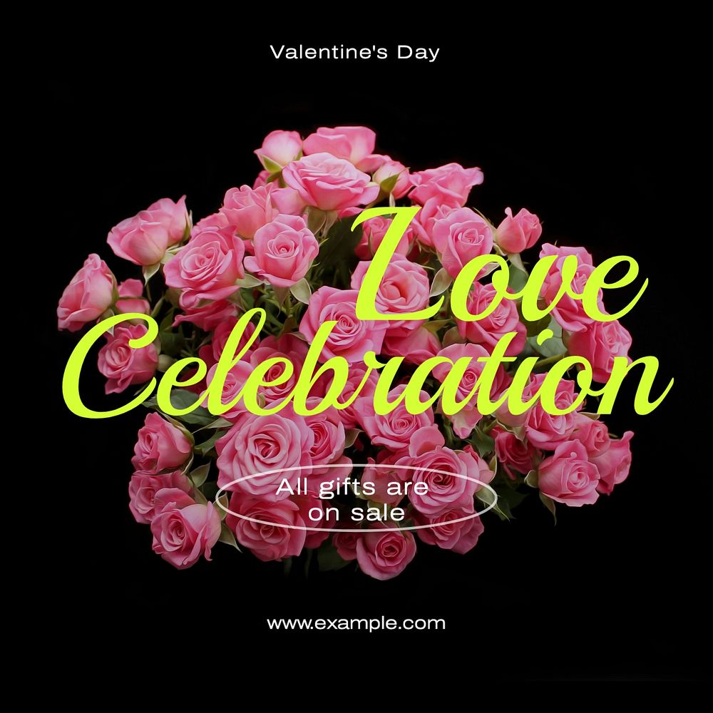 Love celebration Facebook post template, editable design