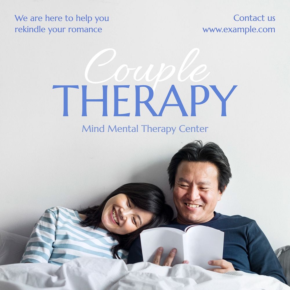 Couple therapy Facebook post template, editable design