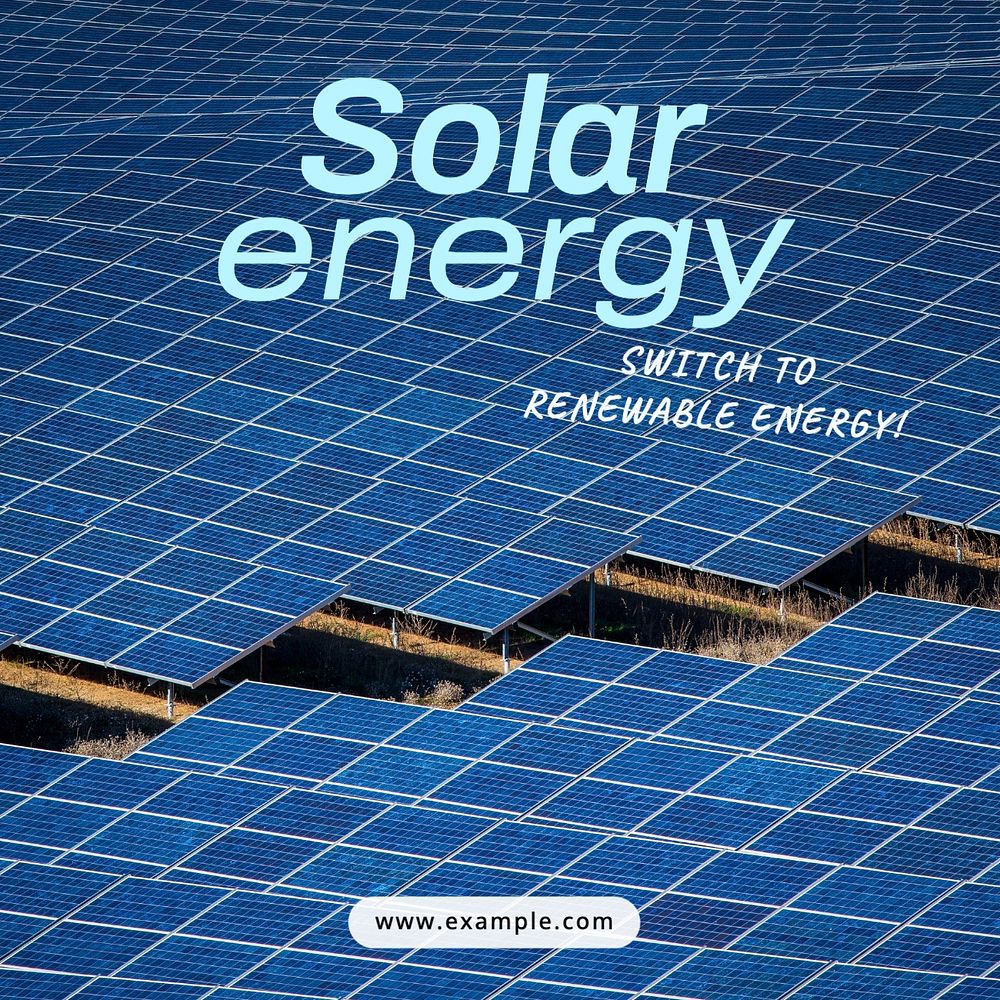 Solar energy Facebook post template, editable design