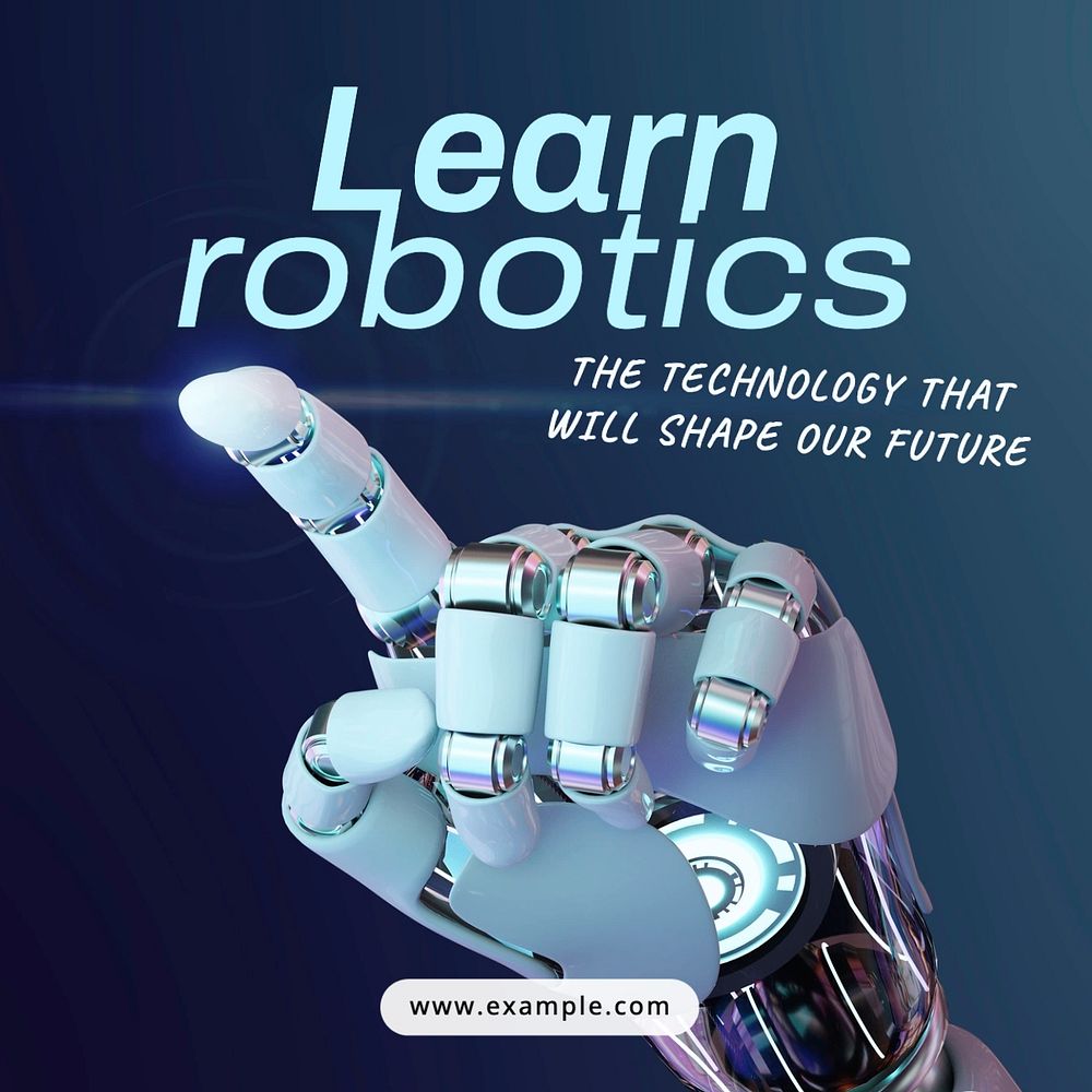 Learn robotics Facebook post template, editable design