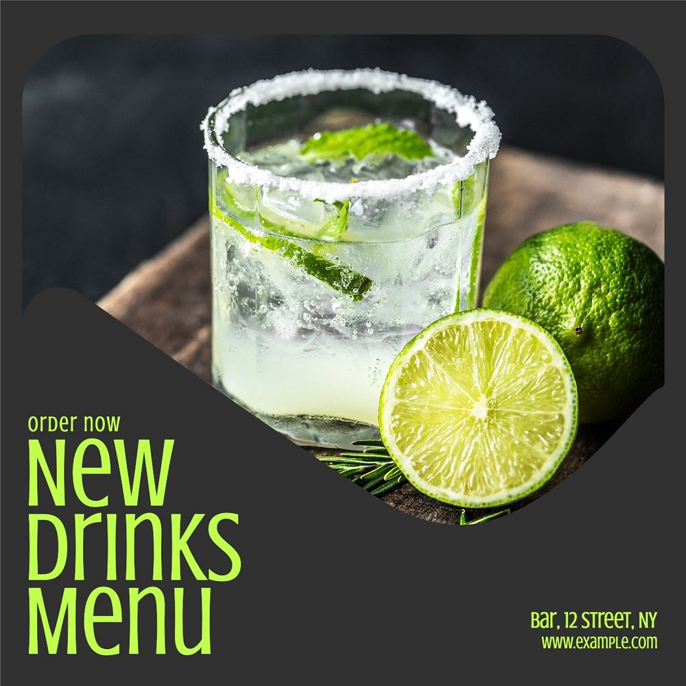 New drinks menu Instagram post template