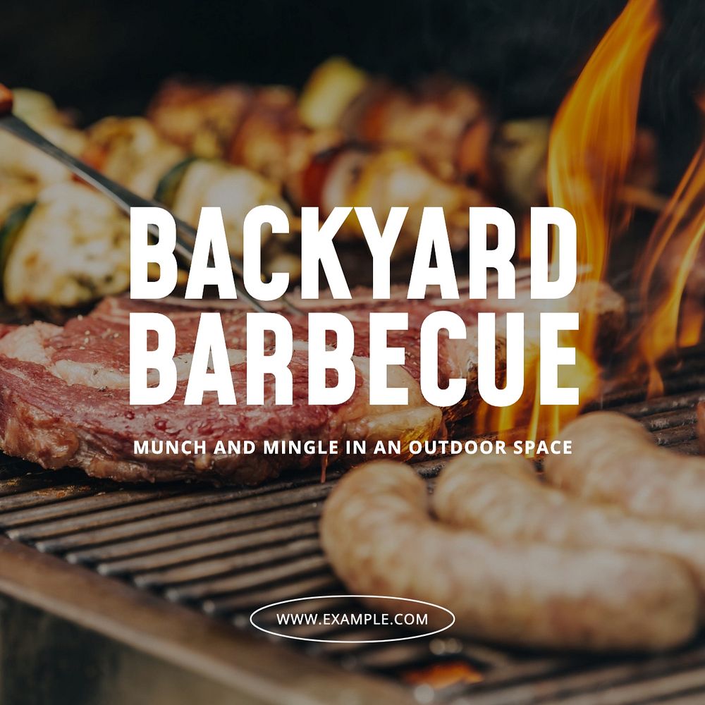 Backyard barbecue Instagram post template, editable social media design