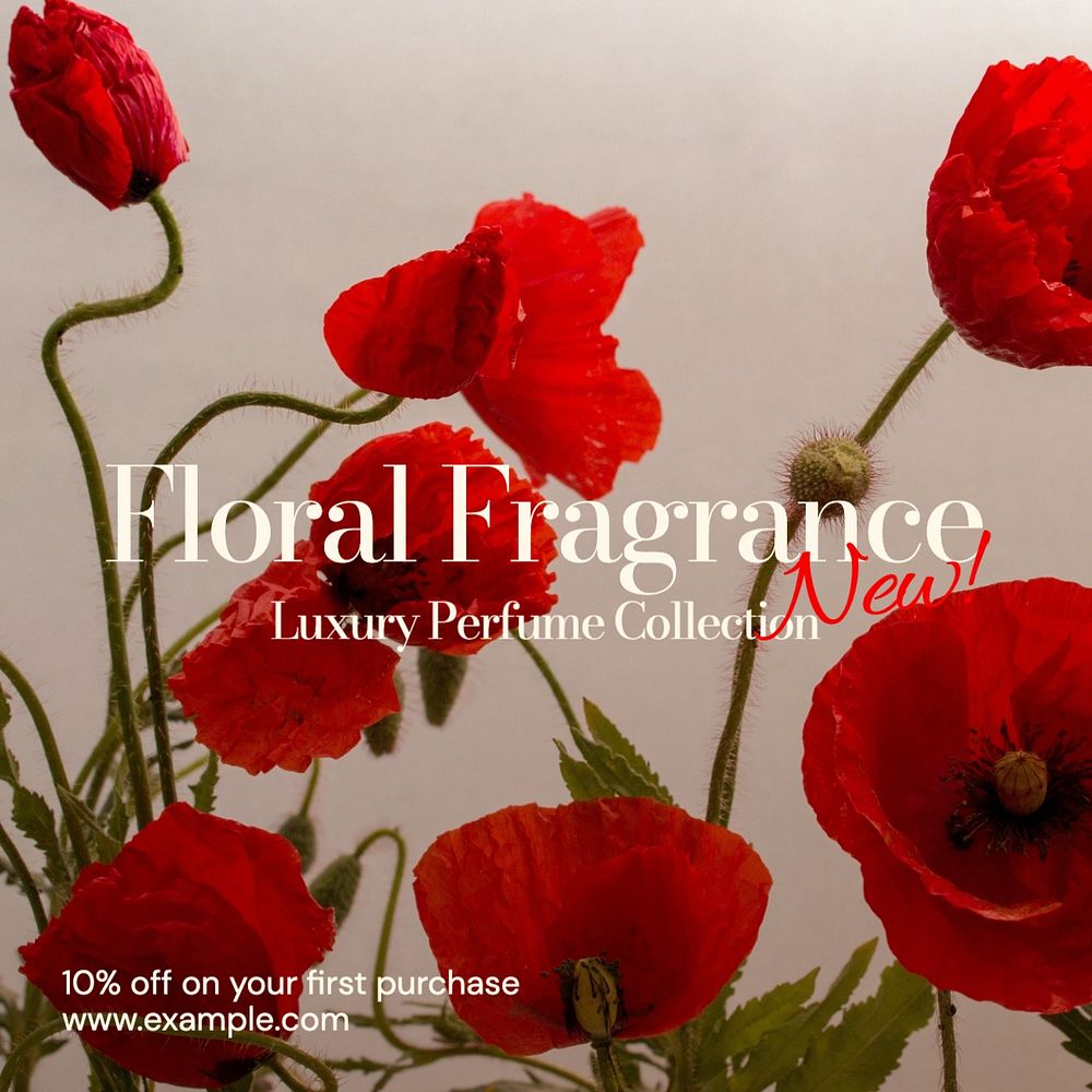 Floral fragrance Instagram post template, editable social media design