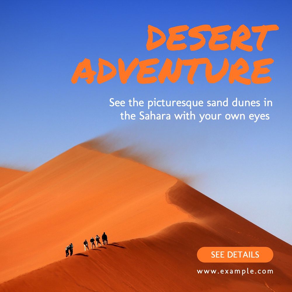 Desert tour Instagram post template, editable social media design