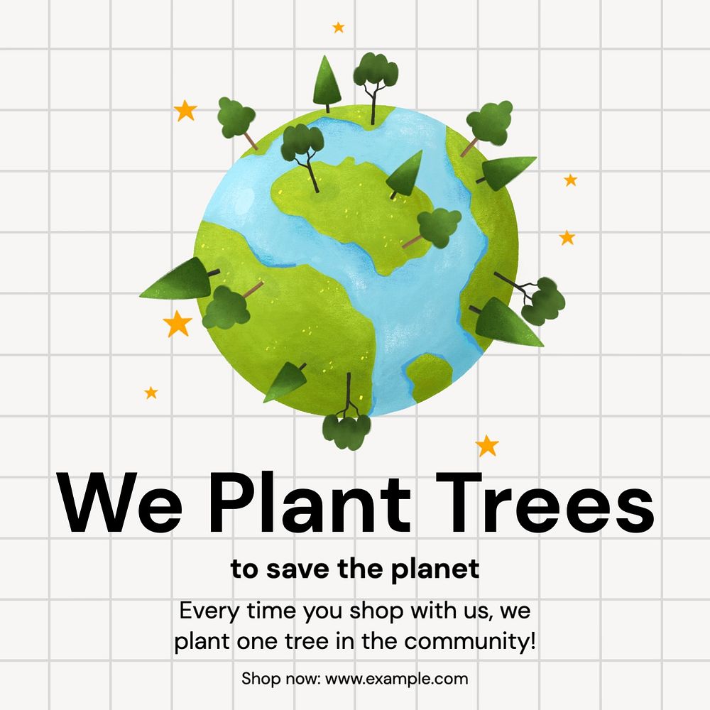 Plant a tree Facebook post template, editable design