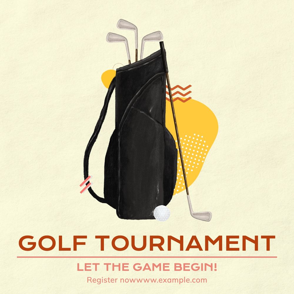 Golf tournament Instagram post template, editable text