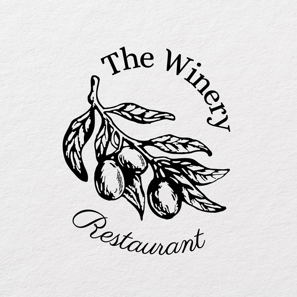 Wine restaurant vintage logo template, editable design