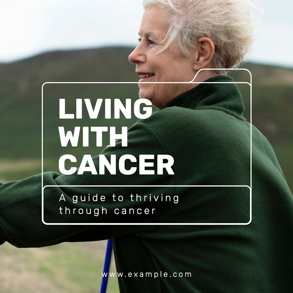 Cancer patient Facebook post template, editable design