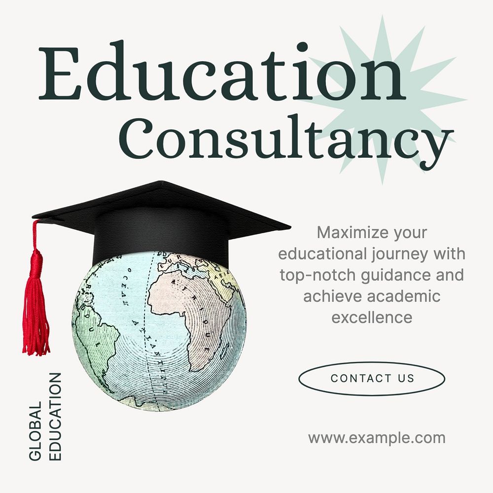 Education consultancy Instagram post template, editable text