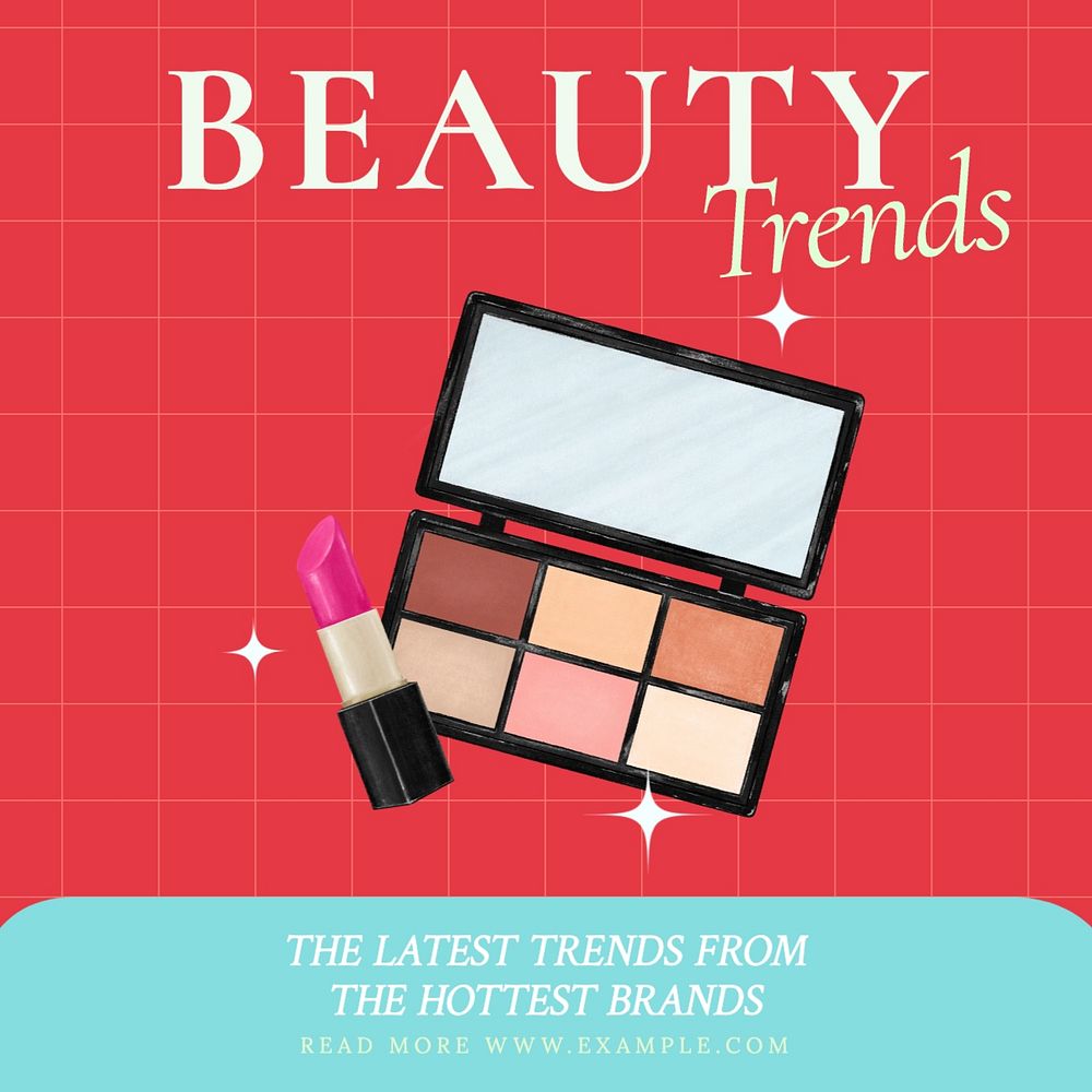 Beauty trends Instagram post template, editable text