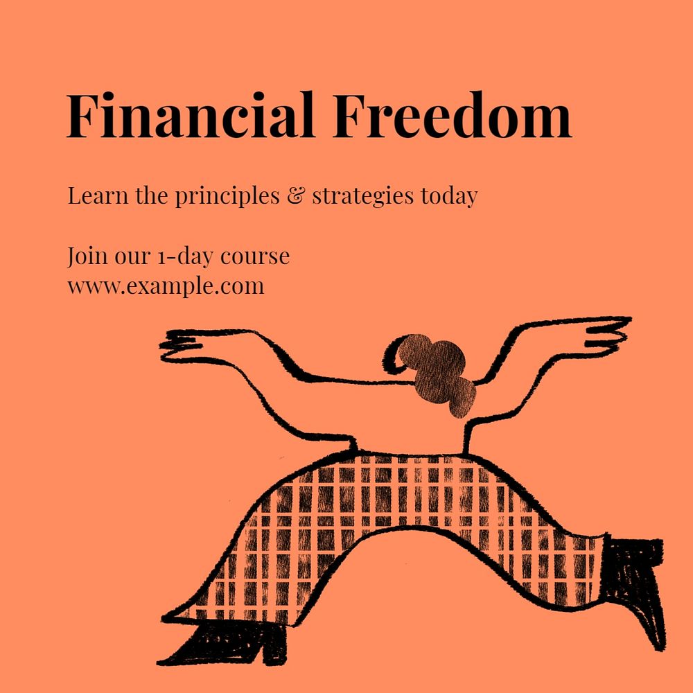 Financial freedom Instagram post template, editable text