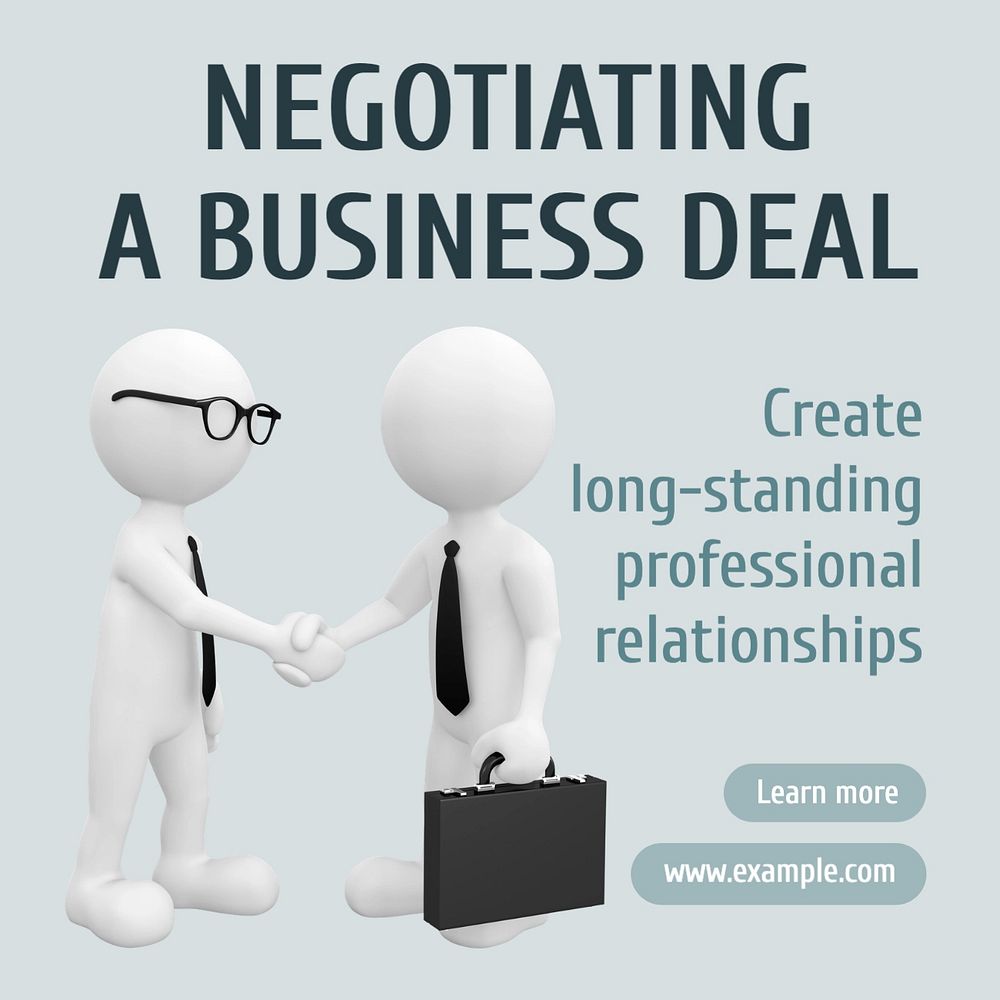 Negotiating business deal Facebook post template, editable design