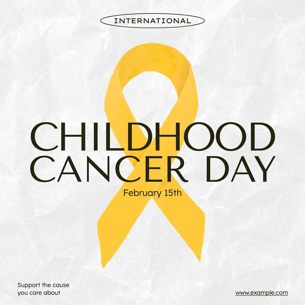 Childhood cancer day Instagram post template, editable text