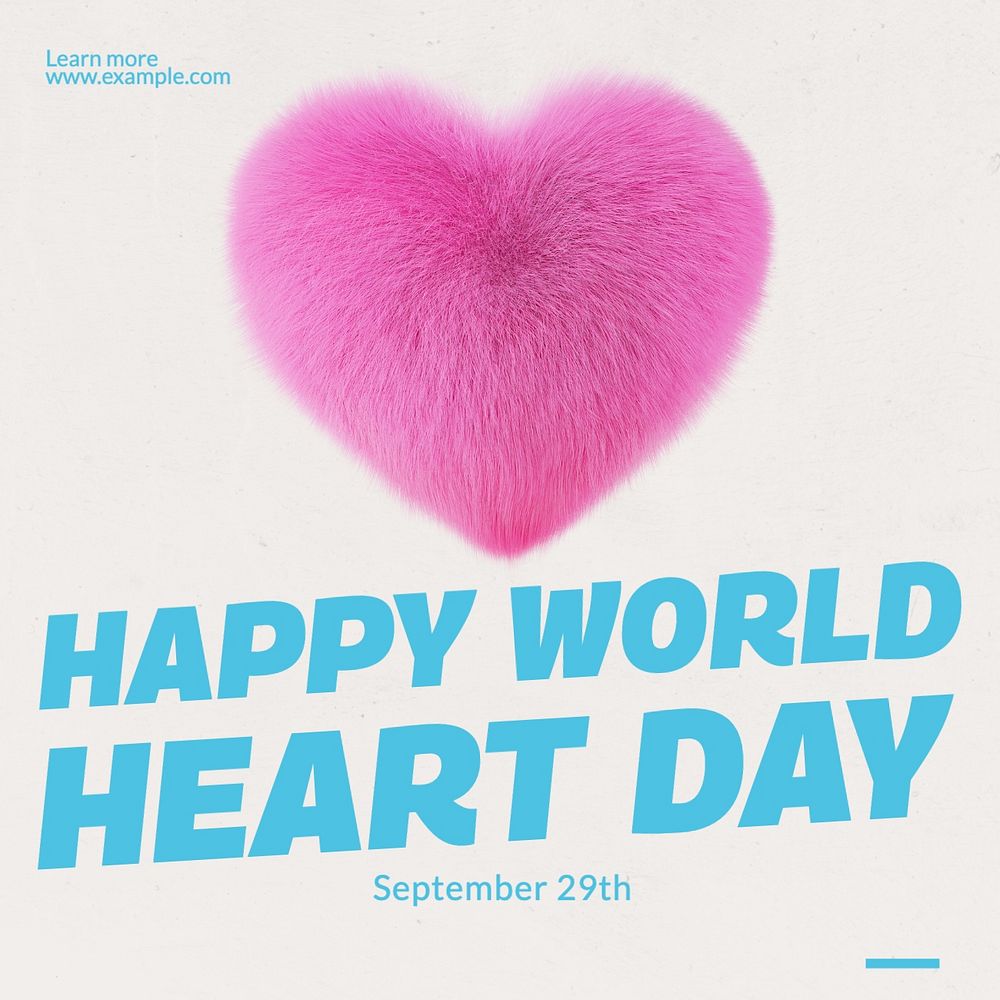 World Heart Day Facebook post template, editable design