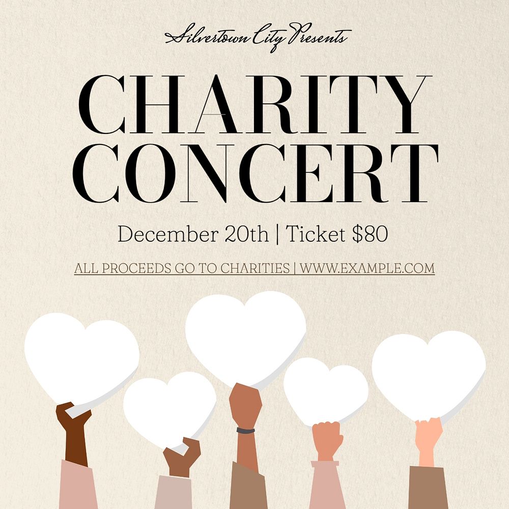 Charity concert Instagram post template